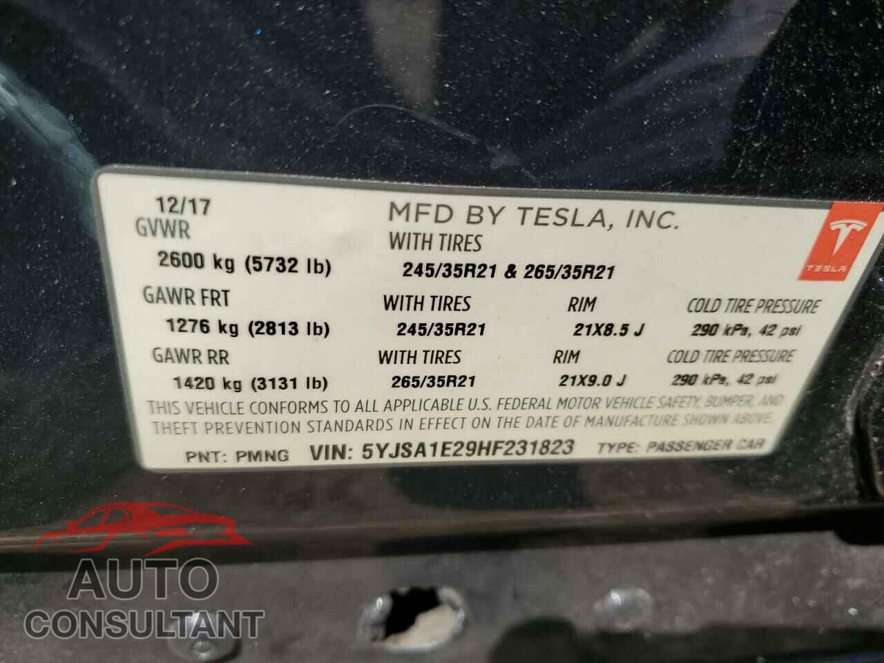TESLA MODEL S 2017 - 5YJSA1E29HF231823
