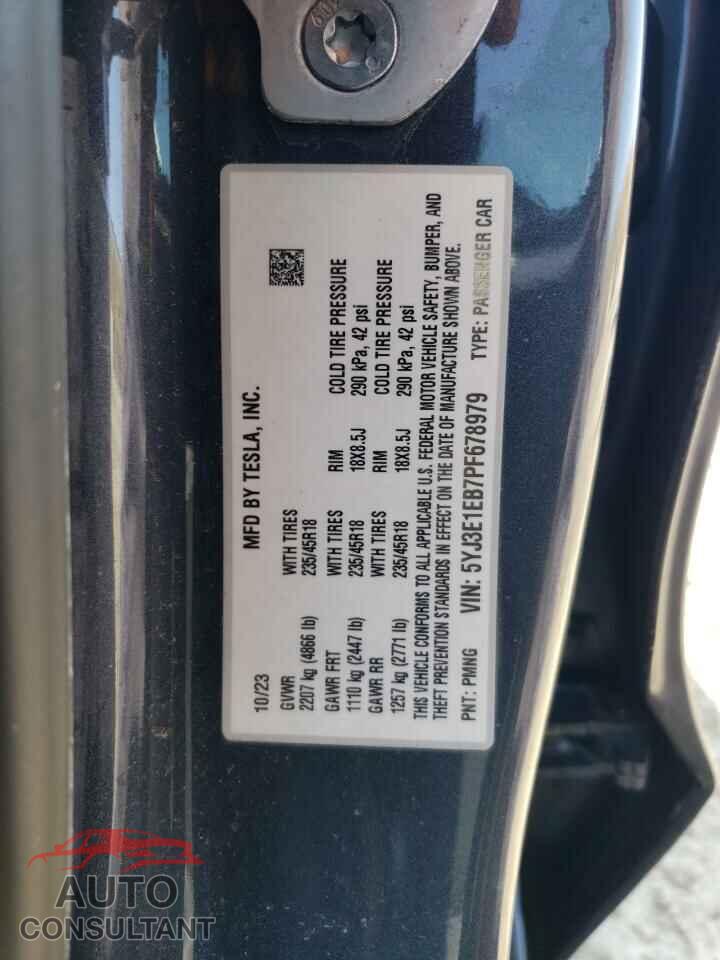 TESLA MODEL 3 2023 - 5YJ3E1EB7PF678979