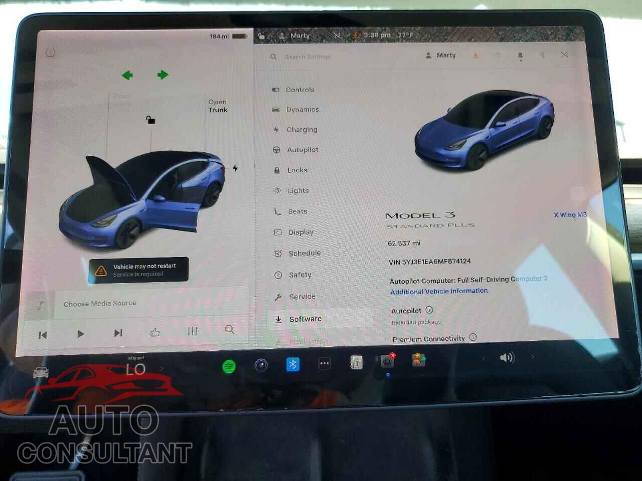 TESLA MODEL 3 2021 - 5YJ3E1EA6MF874124