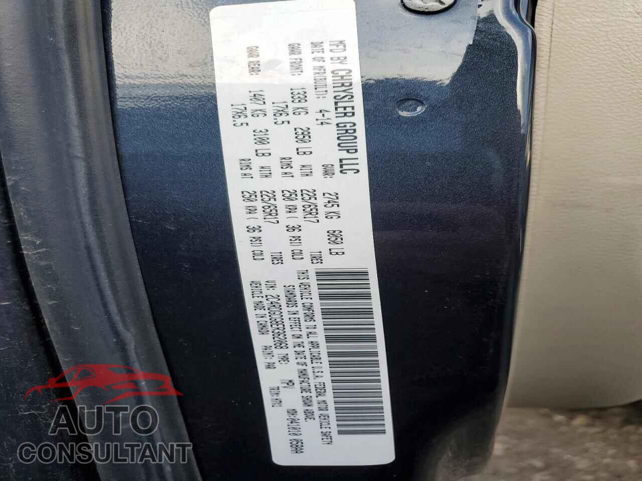 DODGE CARAVAN 2014 - 2C4RDGCG8ER362068