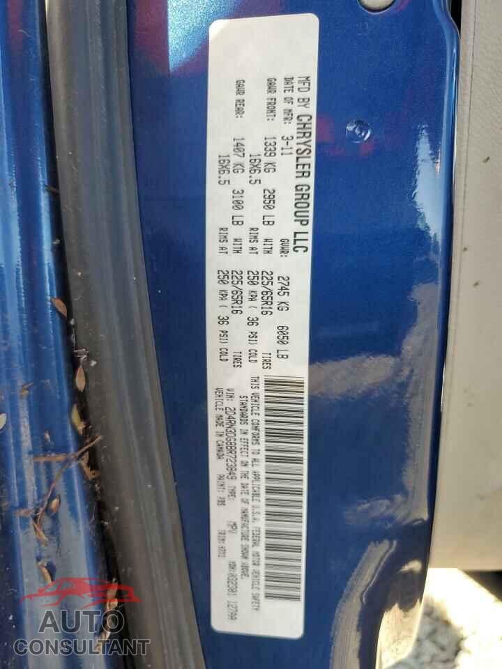 DODGE CARAVAN 2011 - 2D4RN3DG8BR723849