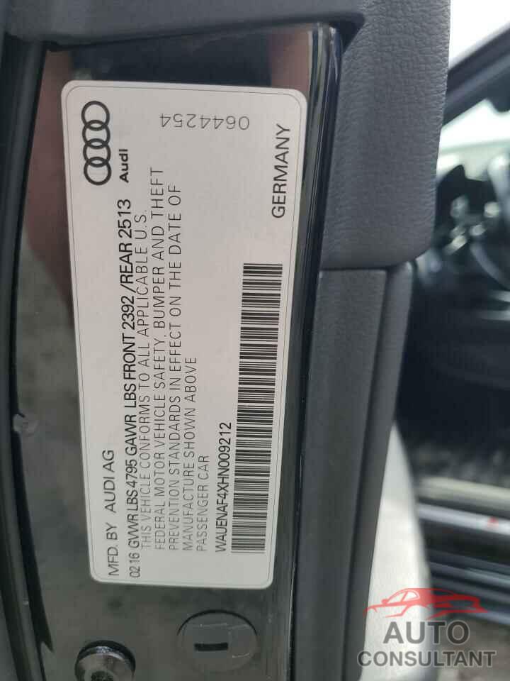 AUDI A4 2017 - WAUENAF4XHN009212