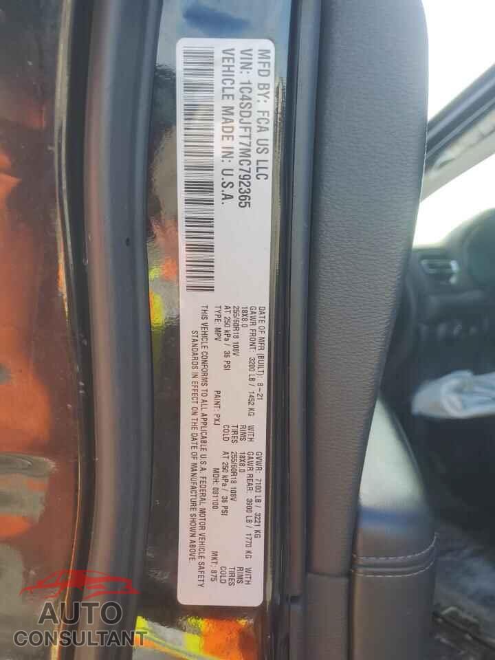 DODGE DURANGO 2021 - 1C4SDJFT7MC792365