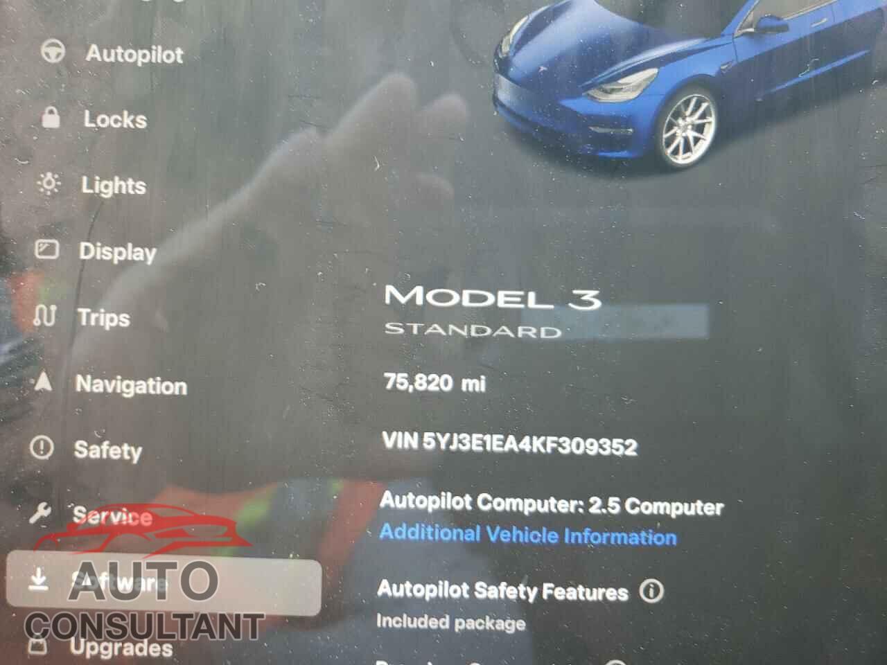 TESLA MODEL 3 2019 - 5YJ3E1EA4KF309352