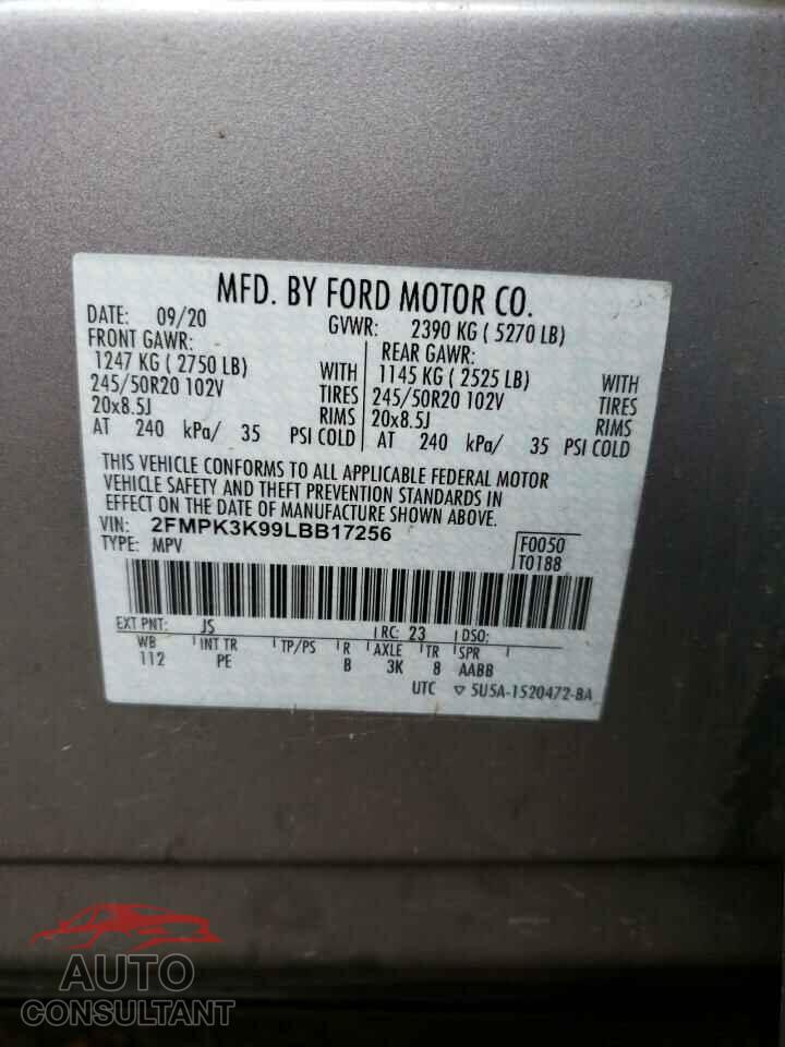 FORD EDGE 2020 - 2FMPK3K99LBB17256