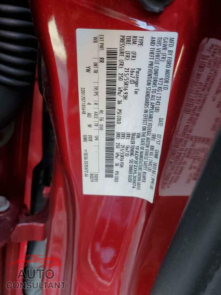 FORD FOCUS 2017 - 1FADP3F2XHL305674