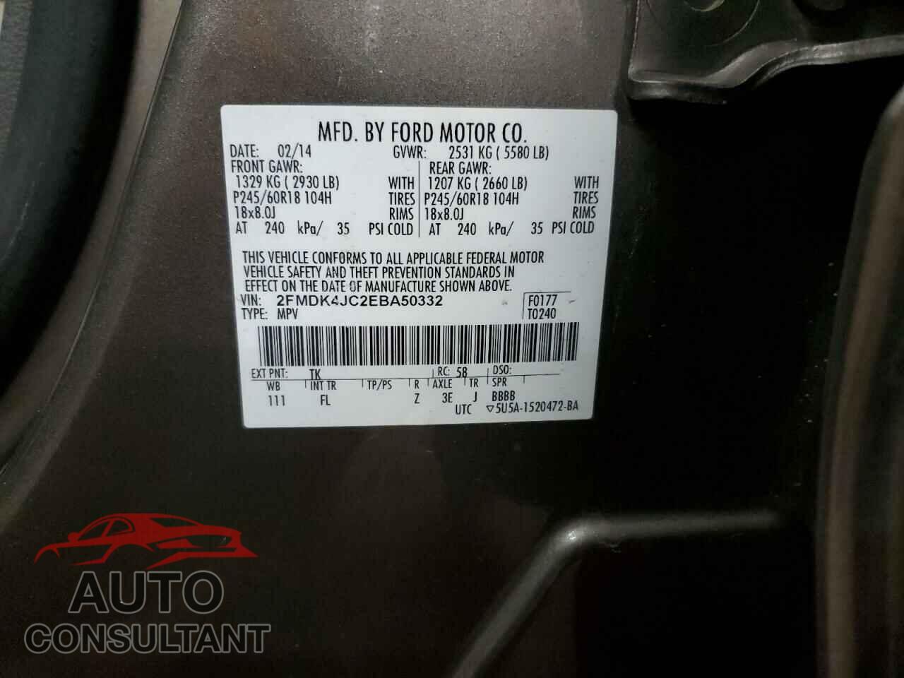 FORD EDGE 2014 - 2FMDK4JC2EBA50332