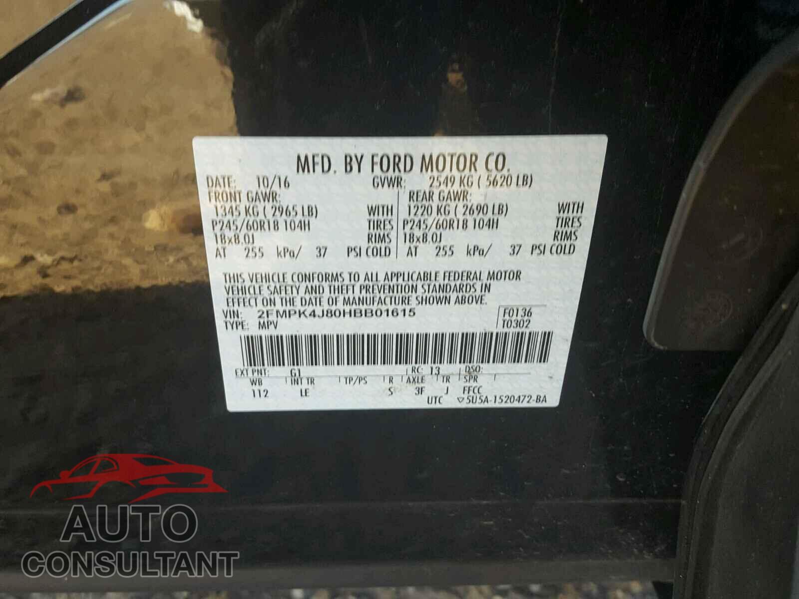 FORD EDGE SEL 2017 - 2FMPK4J80HBB01615
