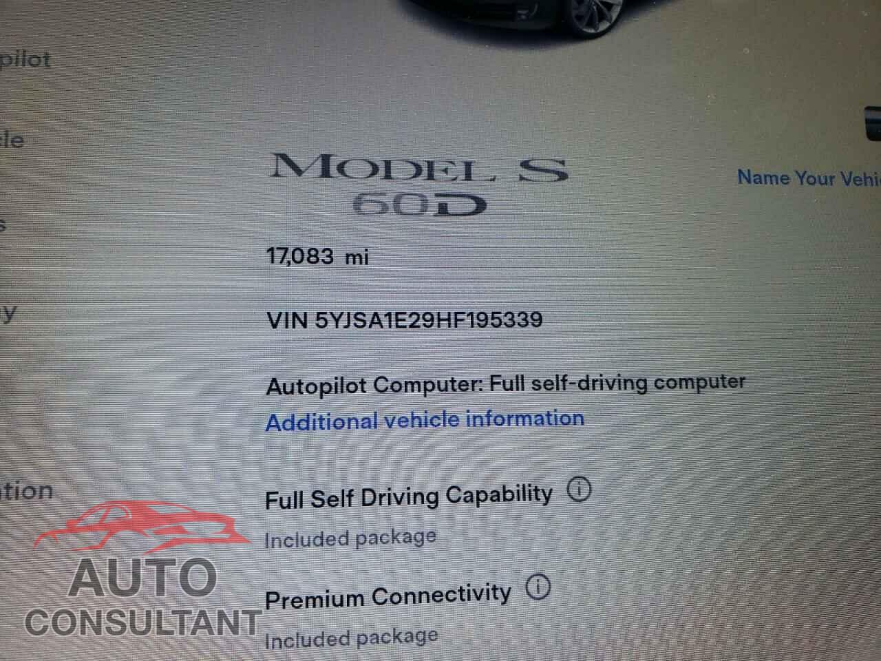 TESLA MODEL S 2017 - 5YJSA1E29HF195339
