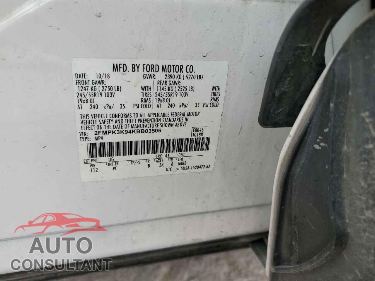 FORD EDGE 2019 - 2FMPK3K94KBB03506