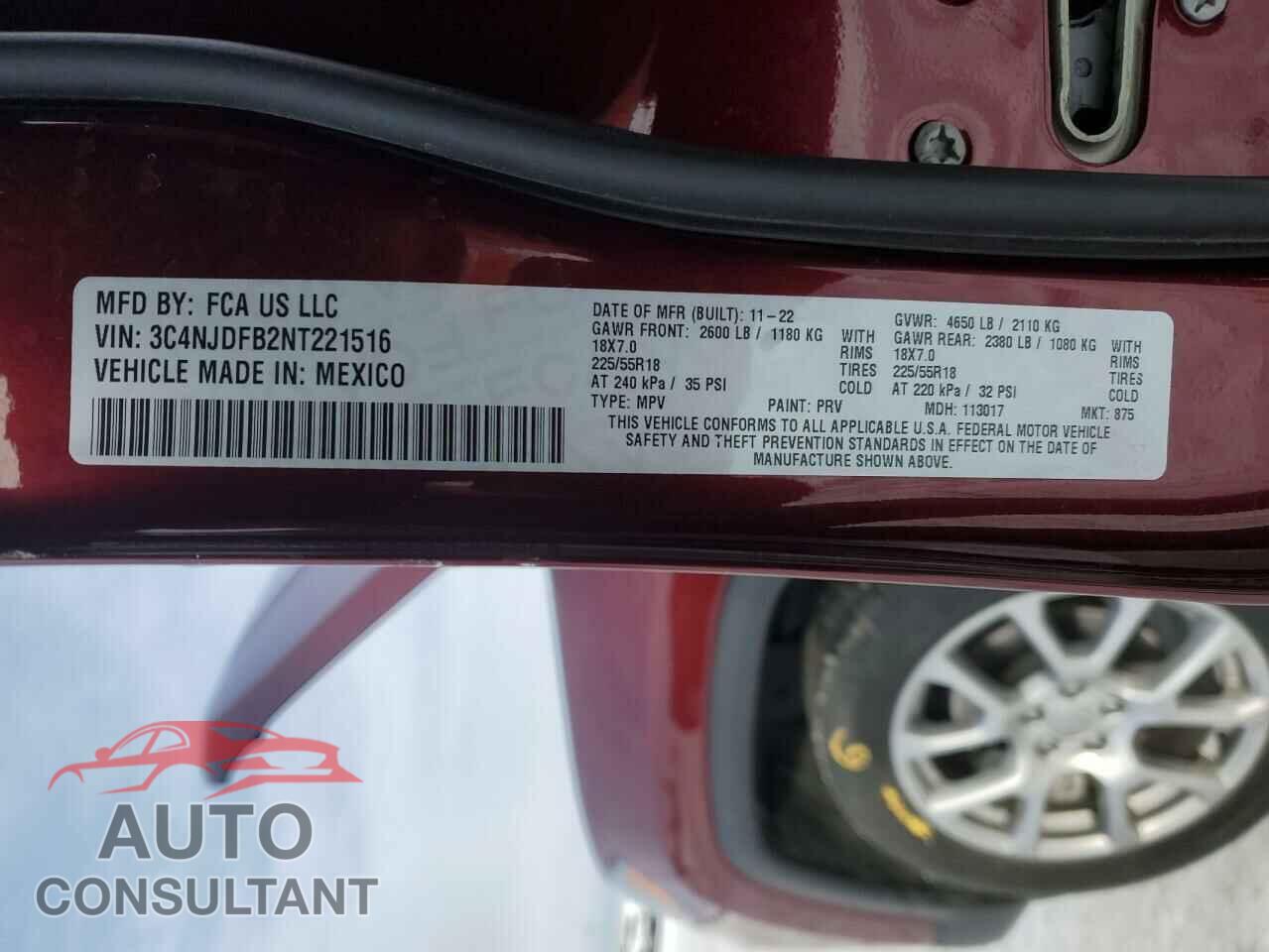 JEEP COMPASS 2022 - 3C4NJDFB2NT221516