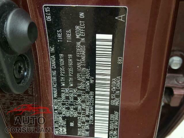 LEXUS RX 350 2015 - 2T2BK1BA4FC329499