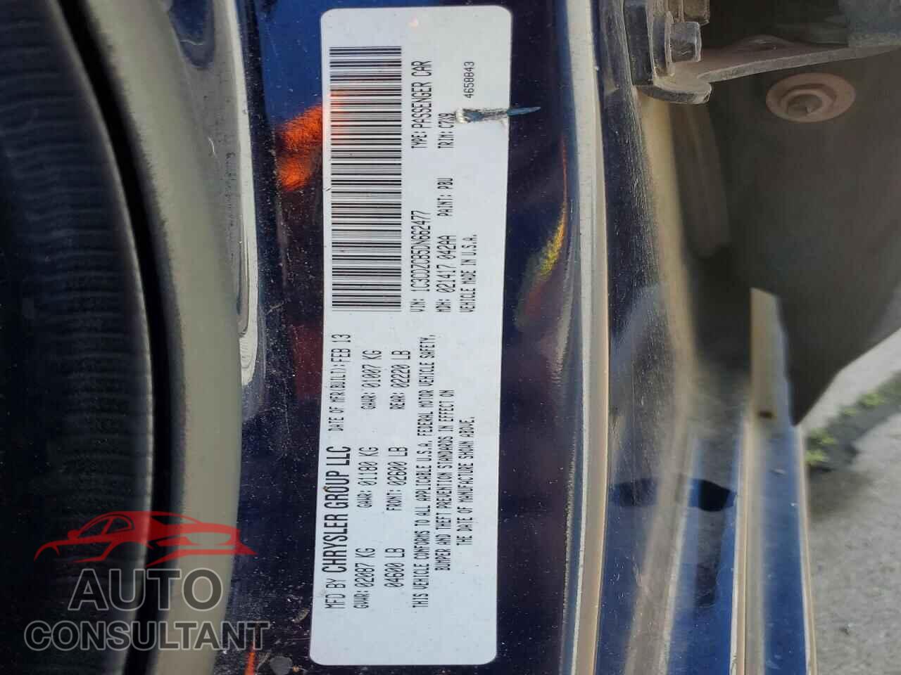 DODGE AVENGER 2013 - 1C3CDZCB5DN662477