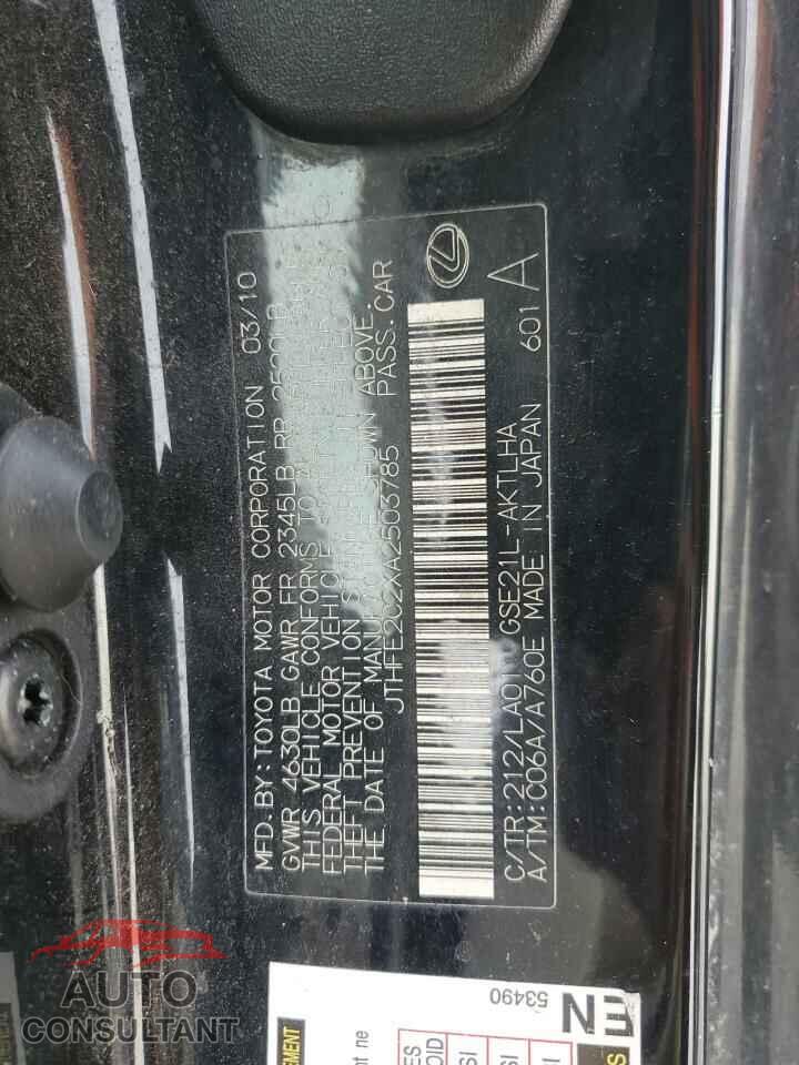 LEXUS IS 2010 - JTHFE2C2XA2503785