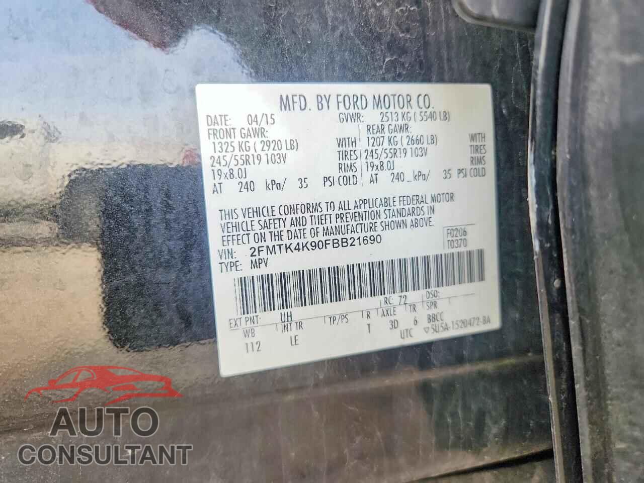 FORD EDGE 2015 - 2FMTK4K90FBB21690