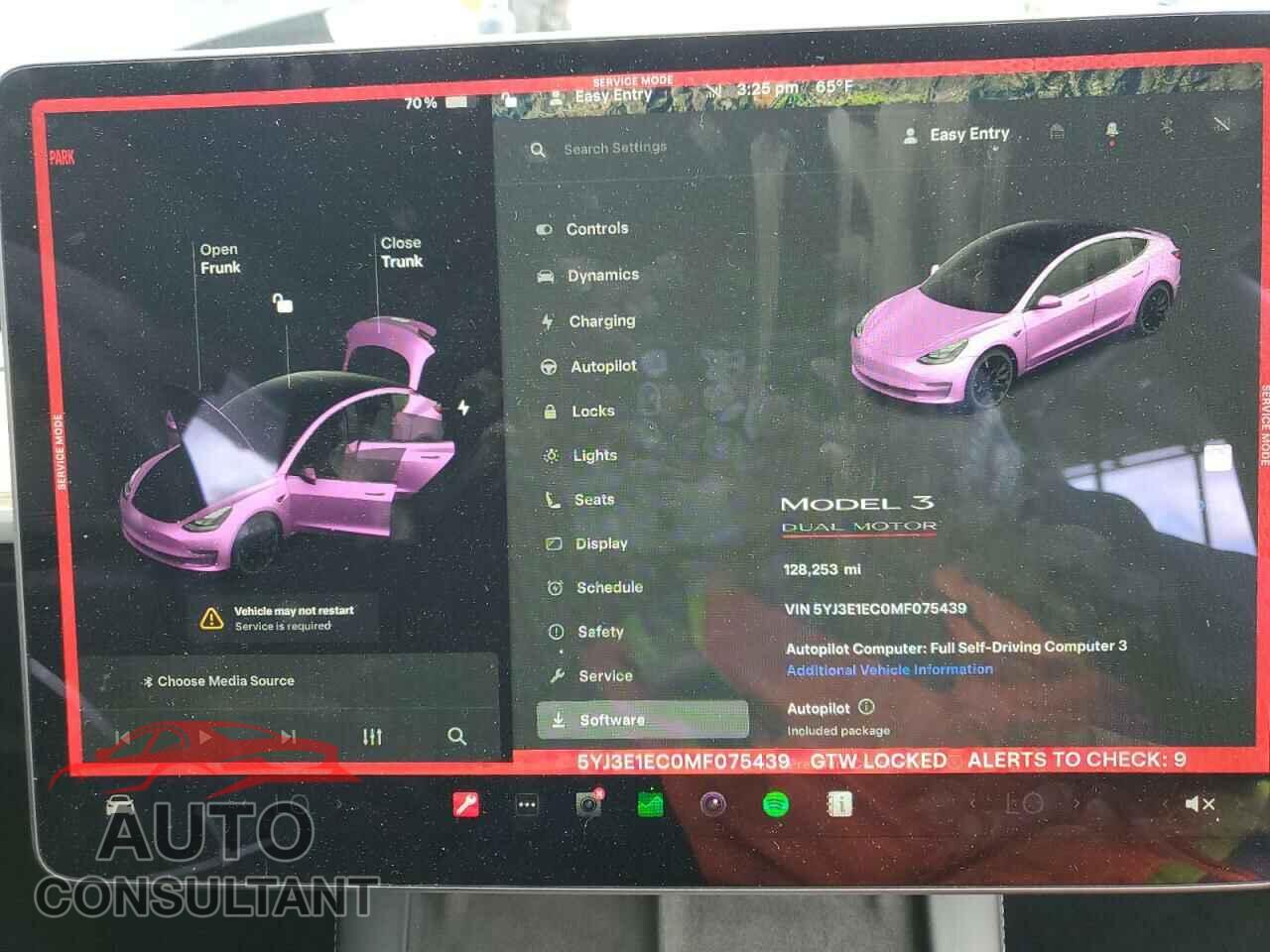 TESLA MODEL 3 2021 - 5YJ3E1EC0MF075439