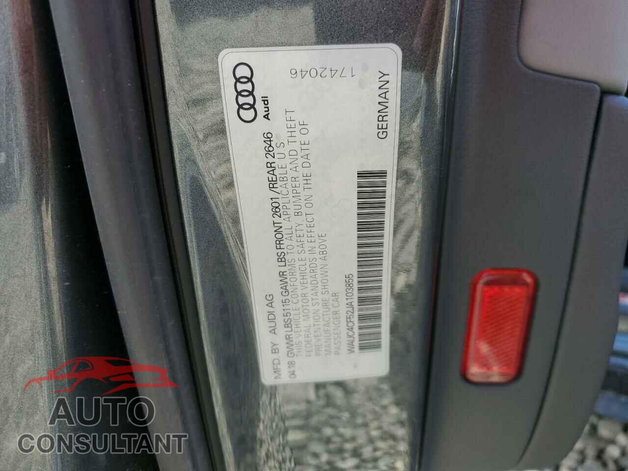 AUDI S5/RS5 2018 - WAUC4CF52JA103855