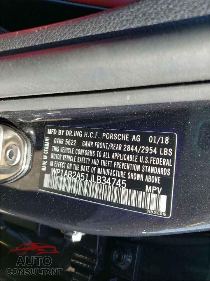 PORSCHE MACAN 2018 - WP1AB2A51JLB34745