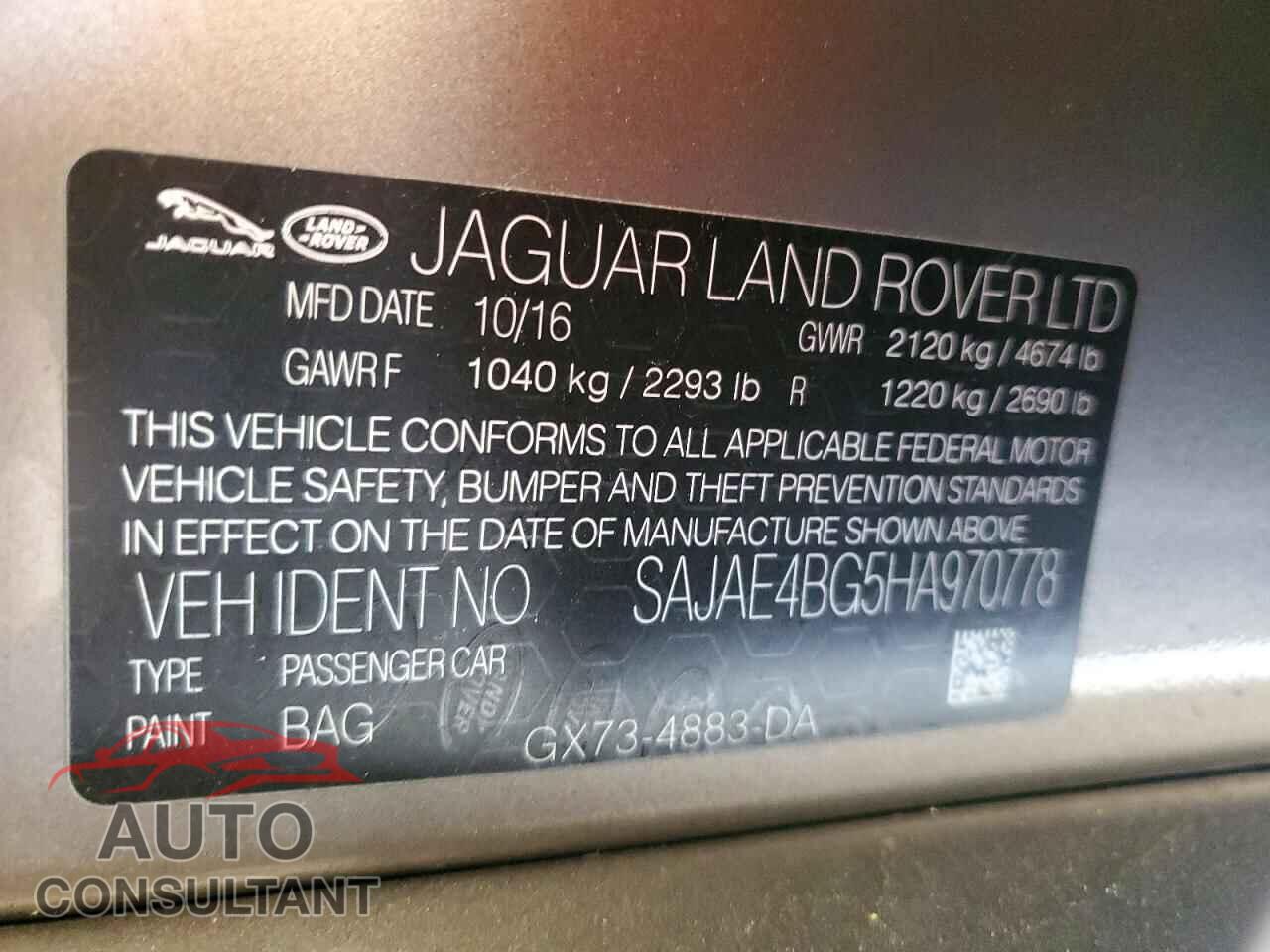 JAGUAR XE 2017 - SAJAE4BG5HA970778