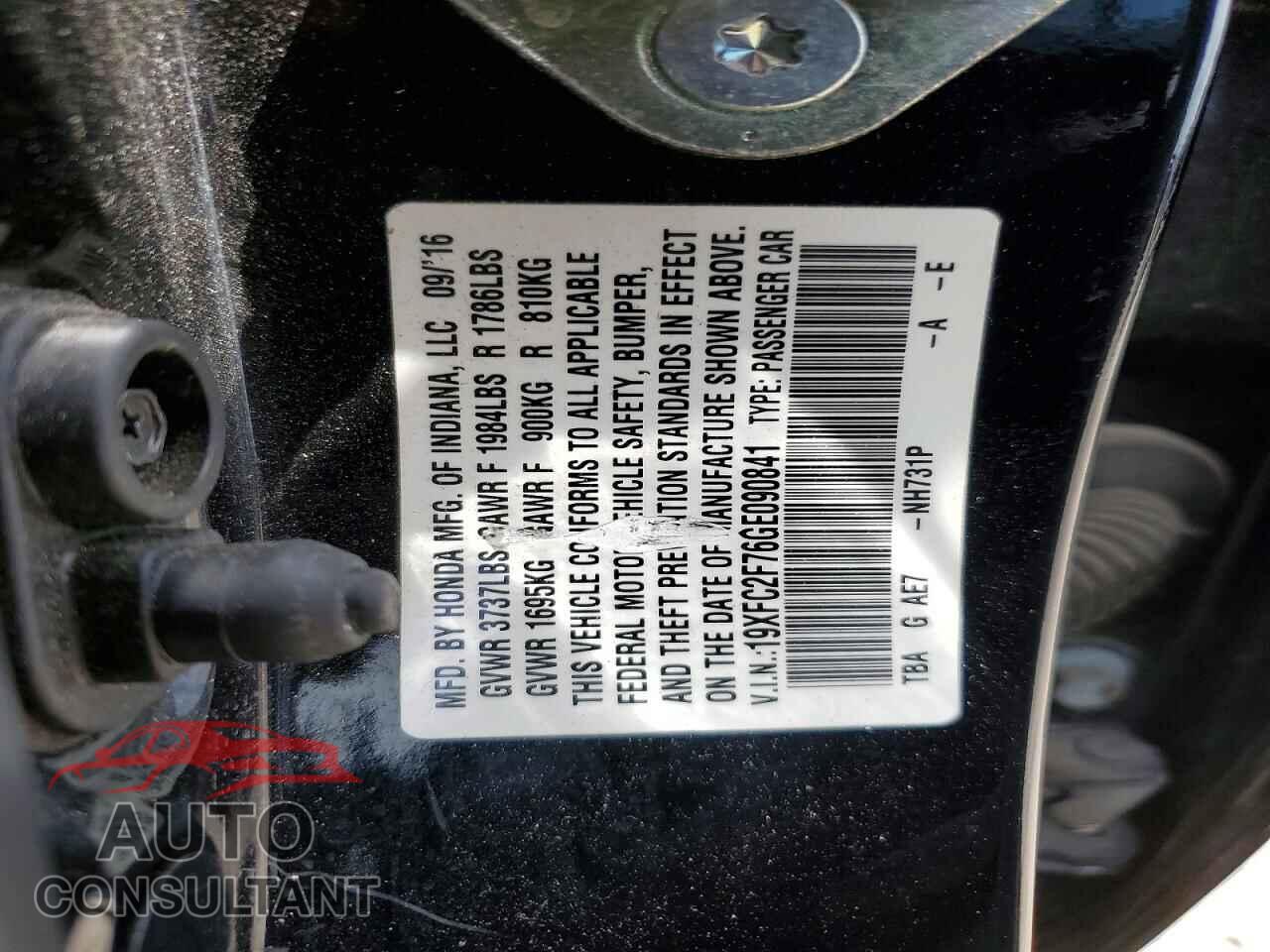 HONDA CIVIC 2016 - 19XFC2F76GE090841