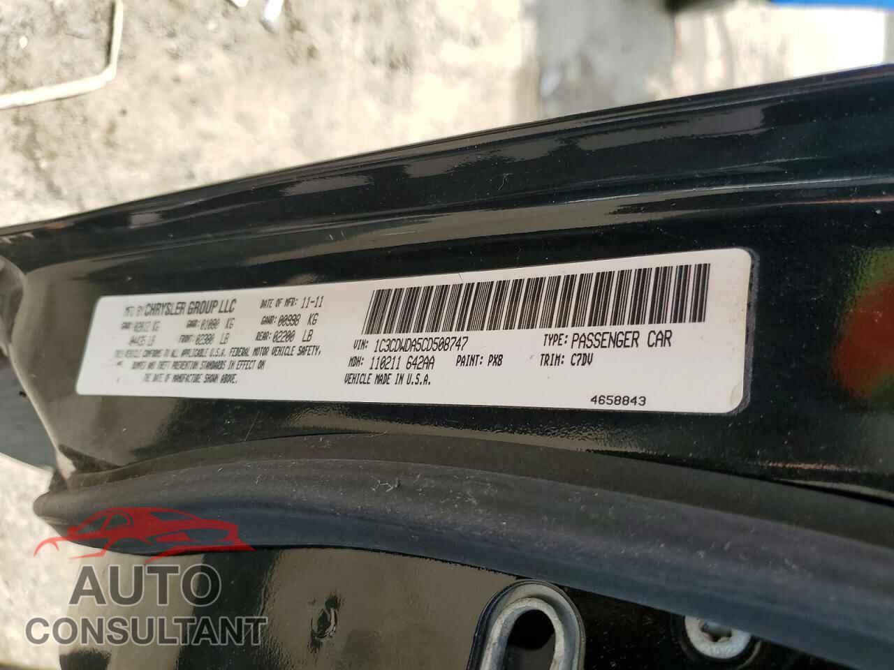 DODGE CALIBER 2012 - 1C3CDWDA5CD508747