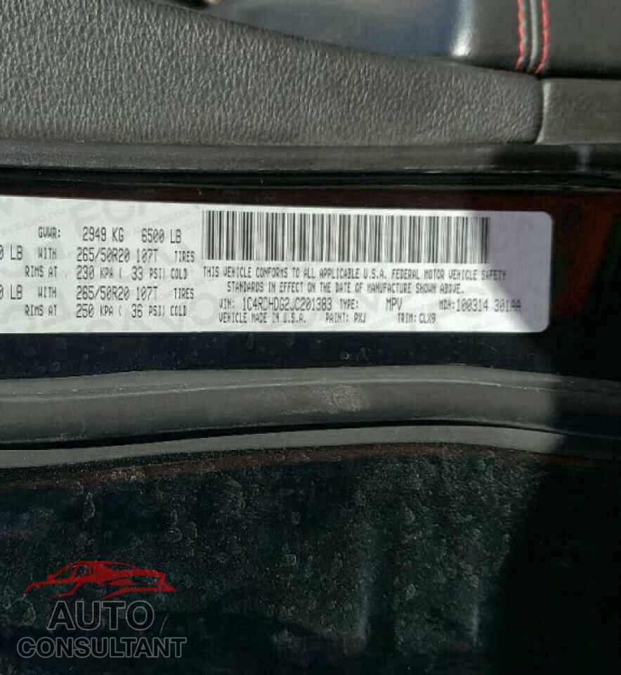 DODGE DURANGO 2018 - 1C4RDHDG2JC201383