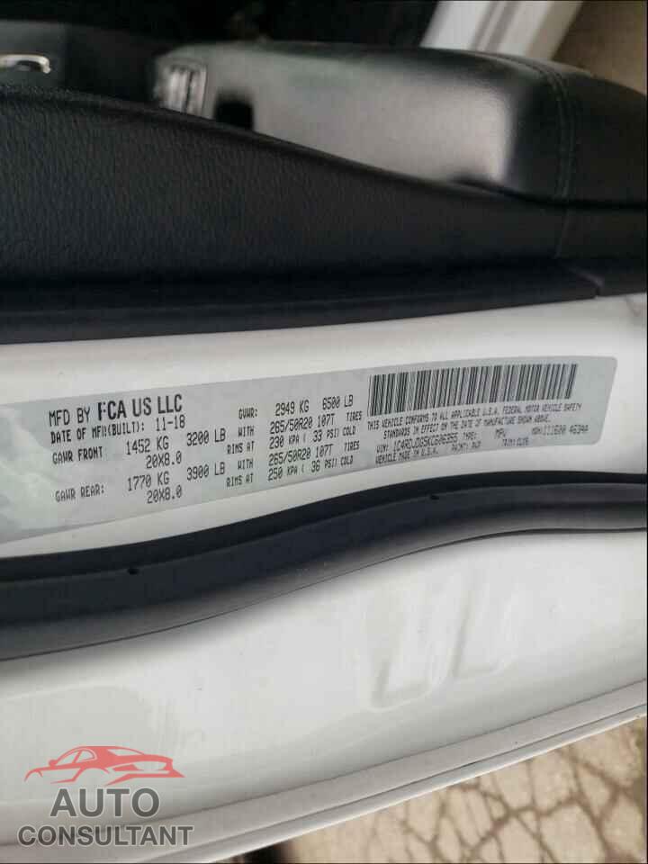 DODGE DURANGO 2019 - 1C4RDJDG5KC606355
