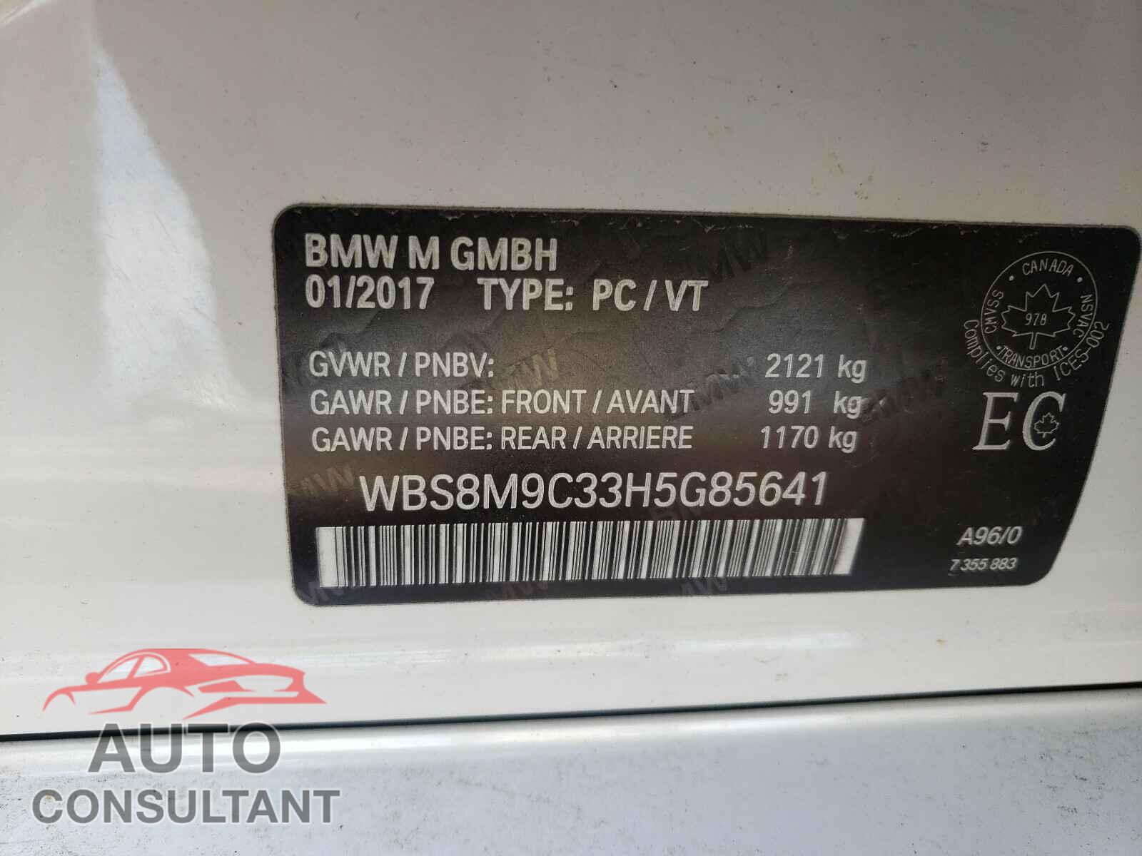 BMW M3 2017 - WBS8M9C33H5G85641