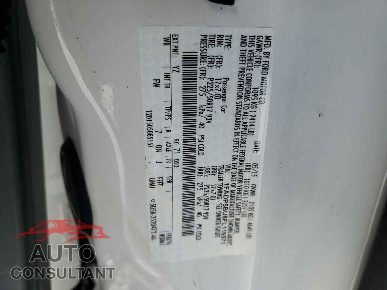 FORD CMAX 2015 - 1FADP5BU8FL116571