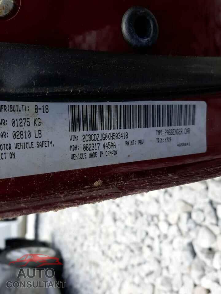 DODGE CHALLENGER 2019 - 2C3CDZJG0KH503418