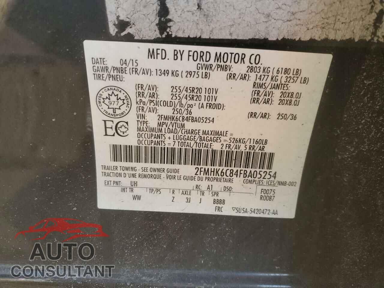 FORD FLEX 2015 - 2FMHK6C84FBA05254