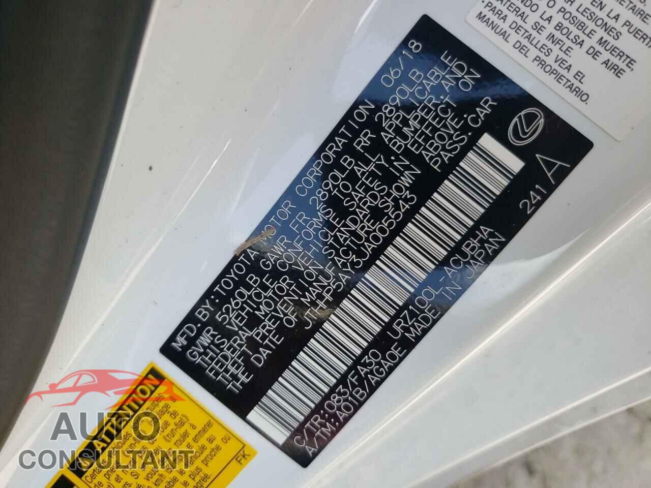 LEXUS LC500 2018 - JTHHP5AY3JA005543