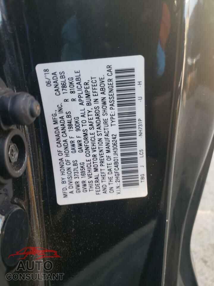 HONDA CIVIC 2018 - 2HGFC4B01JH306242