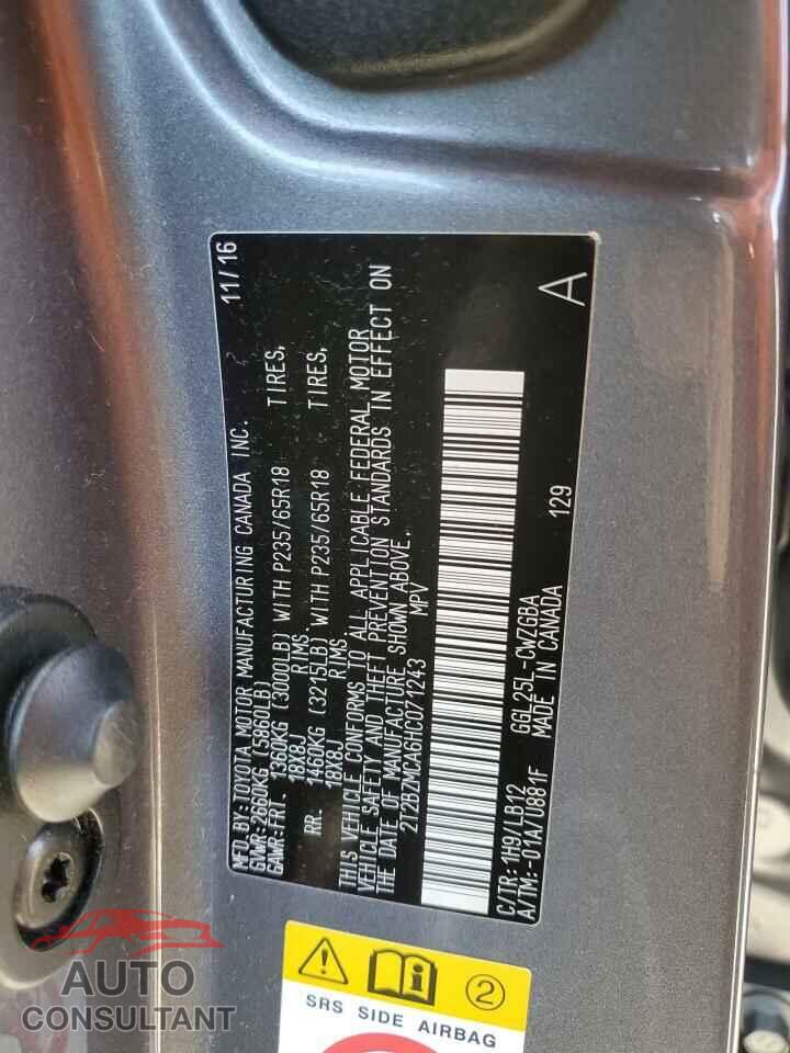 LEXUS RX350 2017 - 2T2BZMCA6HC071243