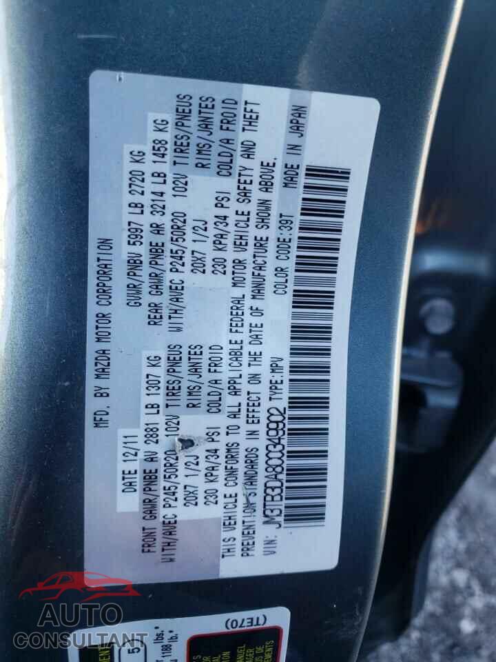 MAZDA CX-9 2012 - JM3TB3DA8C0349902