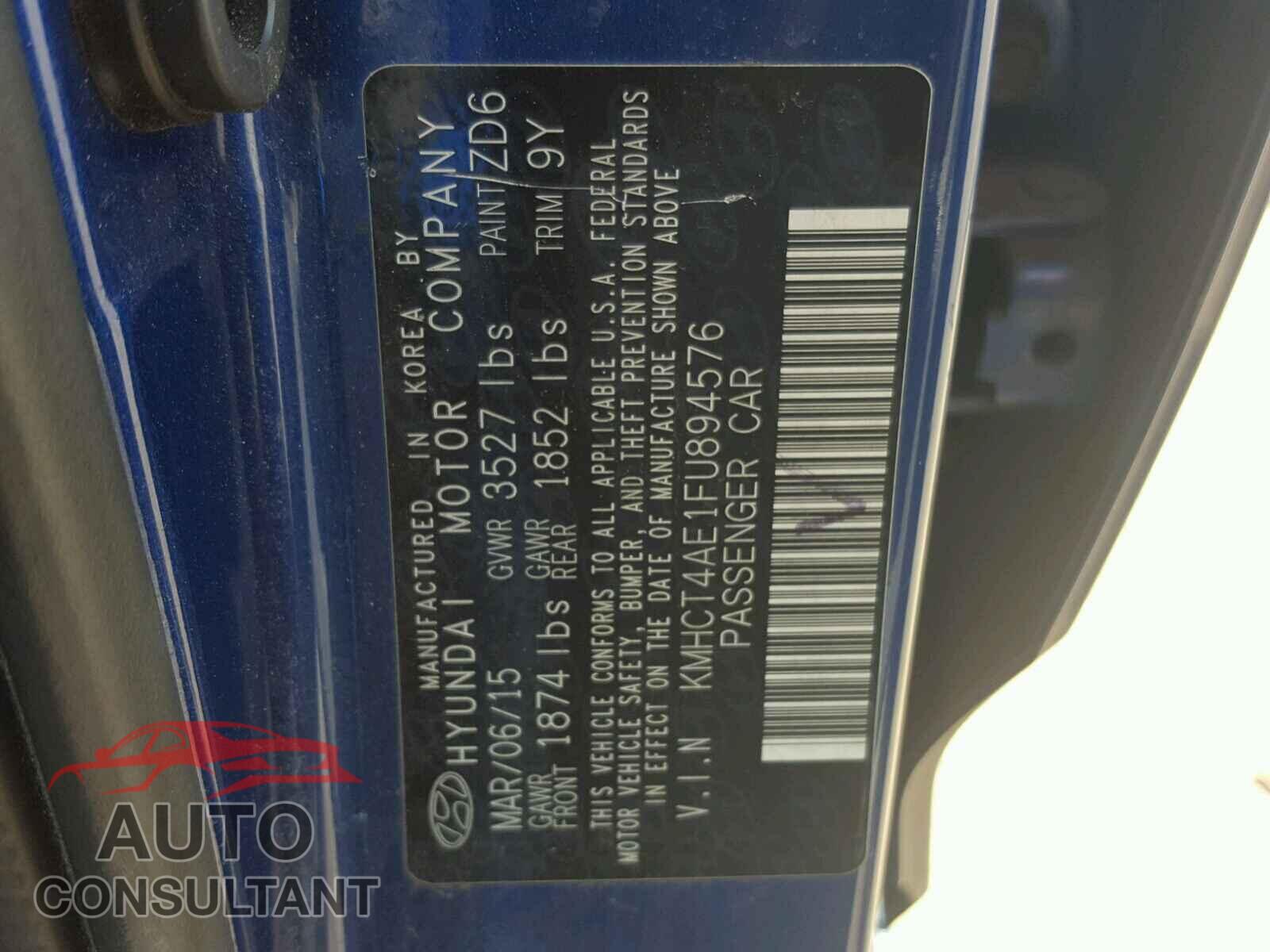 HYUNDAI ACCENT 2015 - KMHCT4AE1FU894576