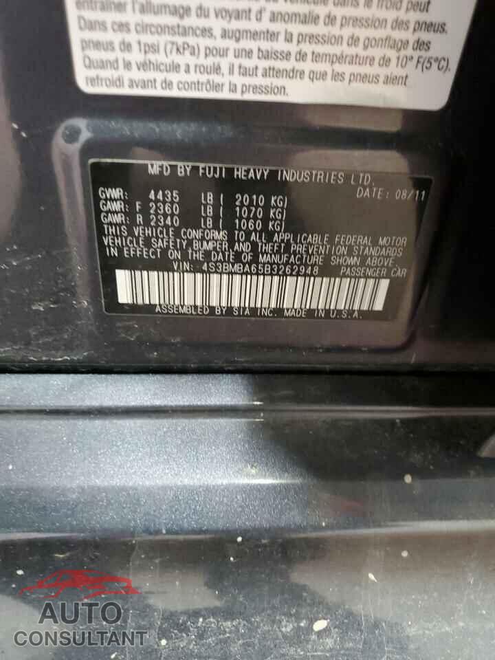 SUBARU LEGACY 2011 - 4S3BMBA65B3262948