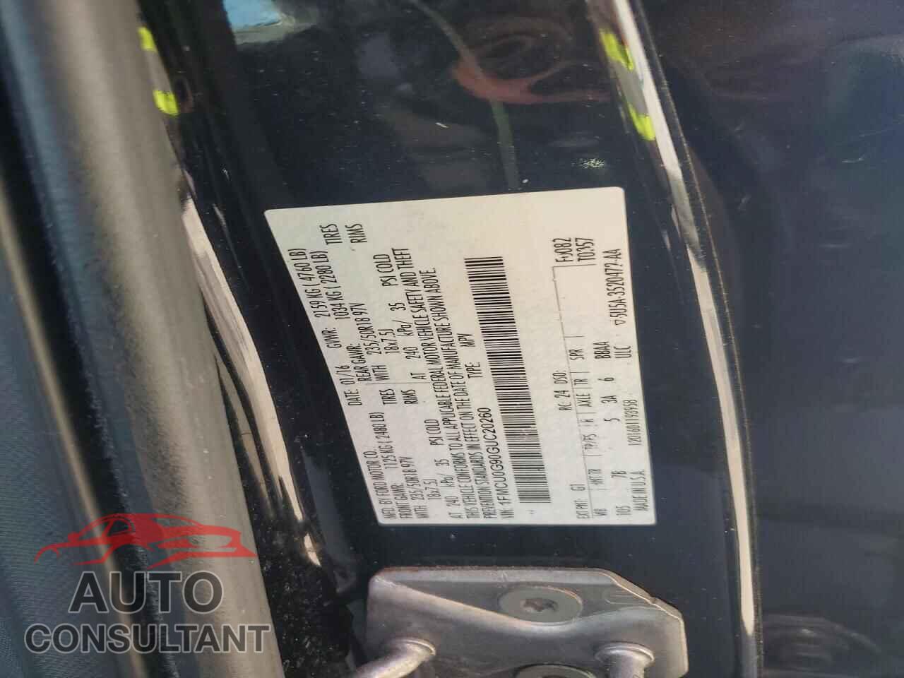 FORD ESCAPE 2016 - 1FMCU0G90GUC20260