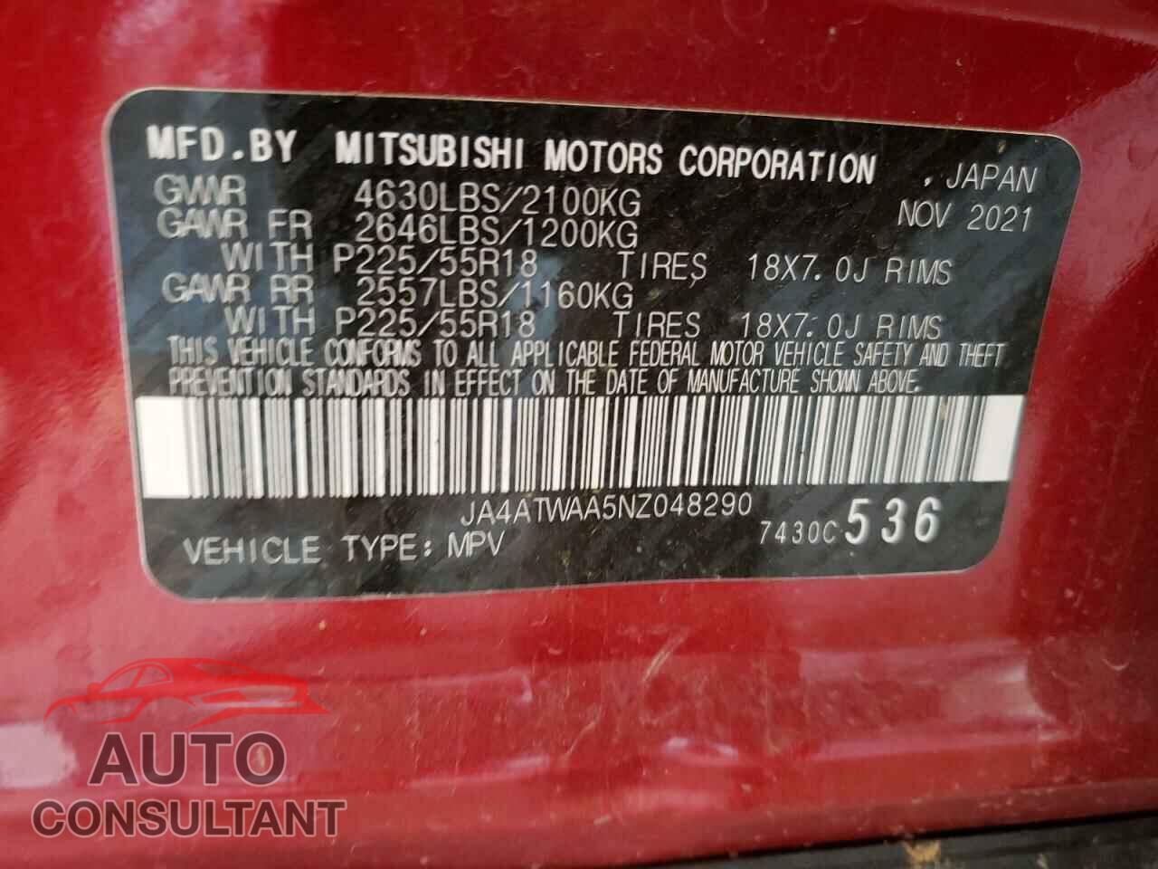 MITSUBISHI ECLIPSE 2022 - JA4ATWAA5NZ048290