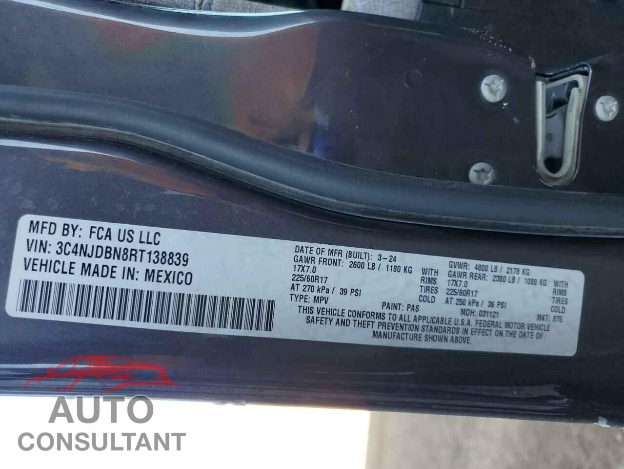 JEEP COMPASS 2024 - 3C4NJDBN8RT138839