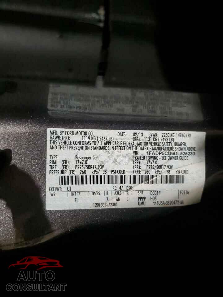 FORD CMAX 2013 - 1FADP5CU6DL525230