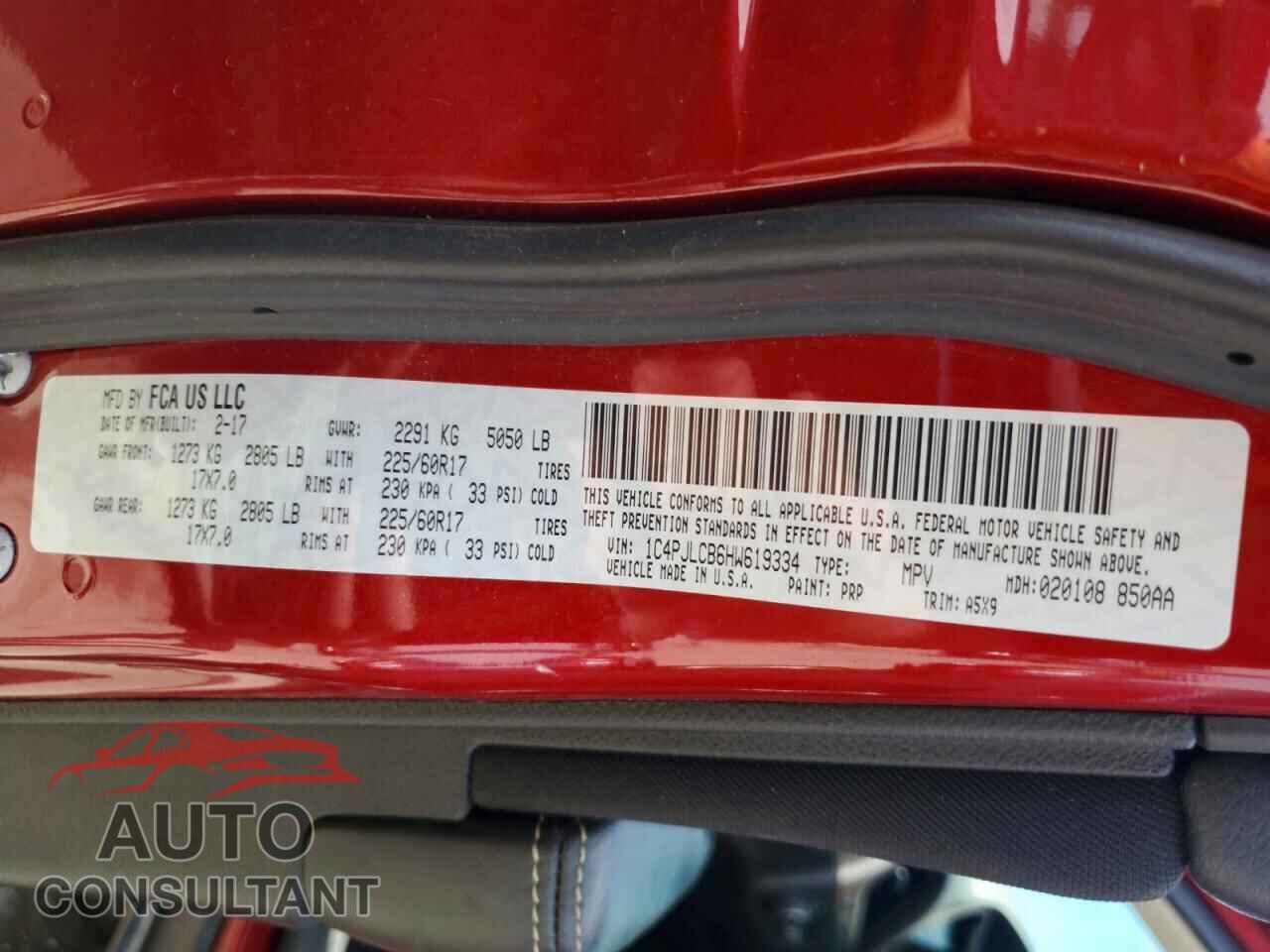 JEEP CHEROKEE 2017 - 1C4PJLCB6HW619334