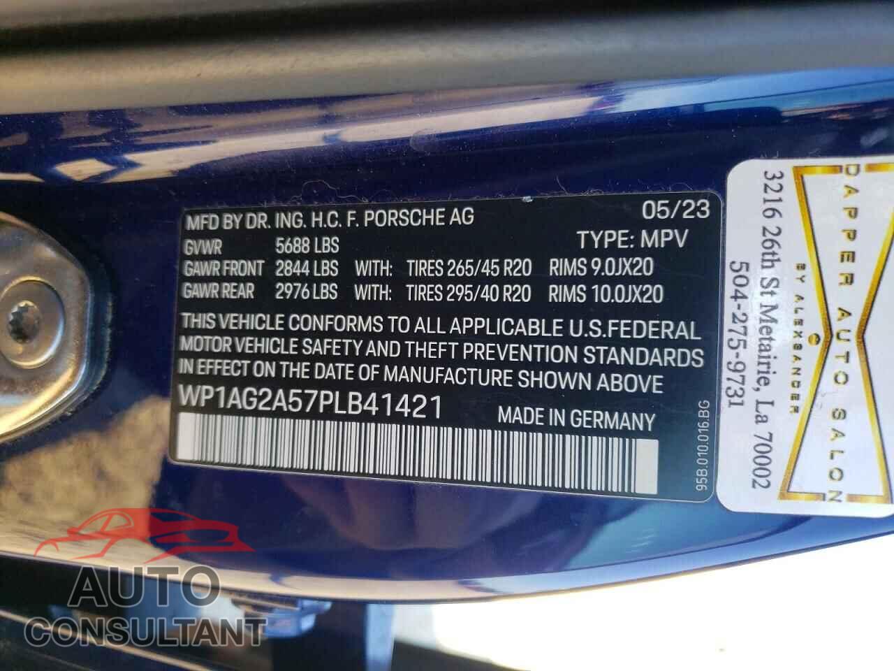 PORSCHE MACAN 2023 - WP1AG2A57PLB41421
