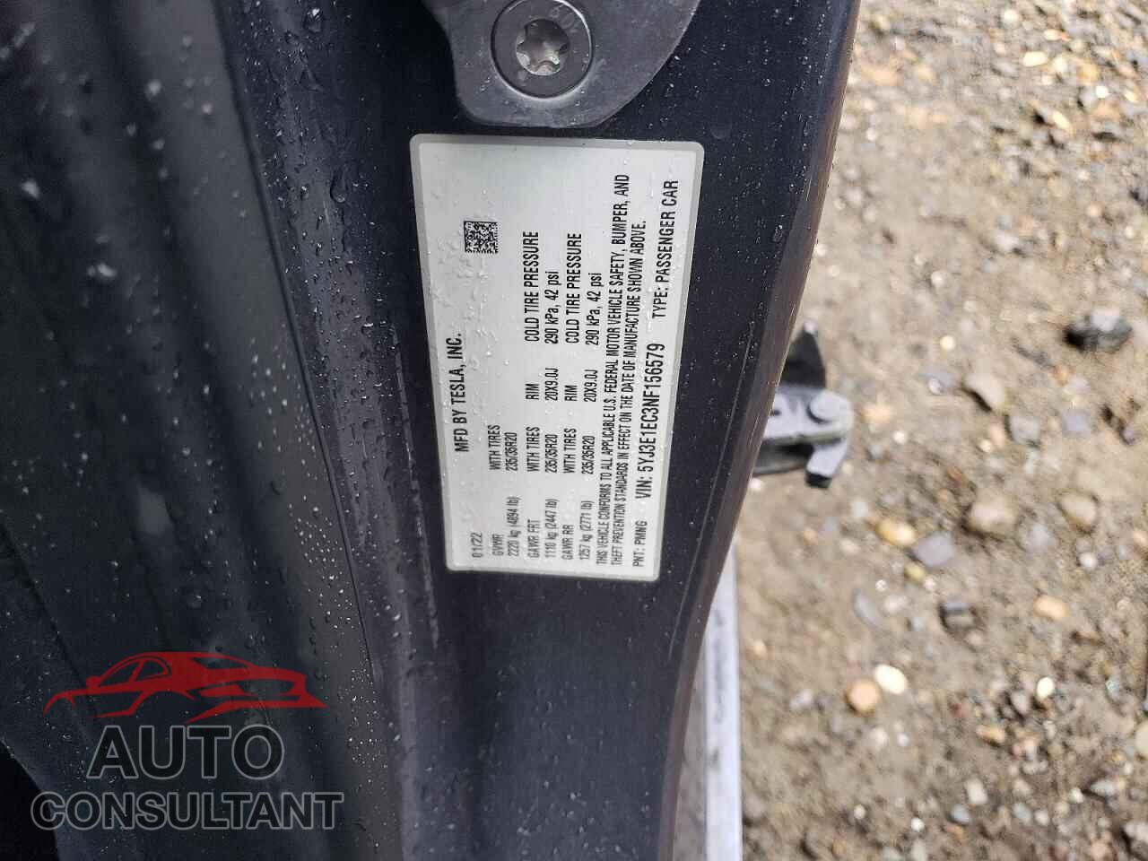 TESLA MODEL 3 2022 - 5YJ3E1EC3NF156579