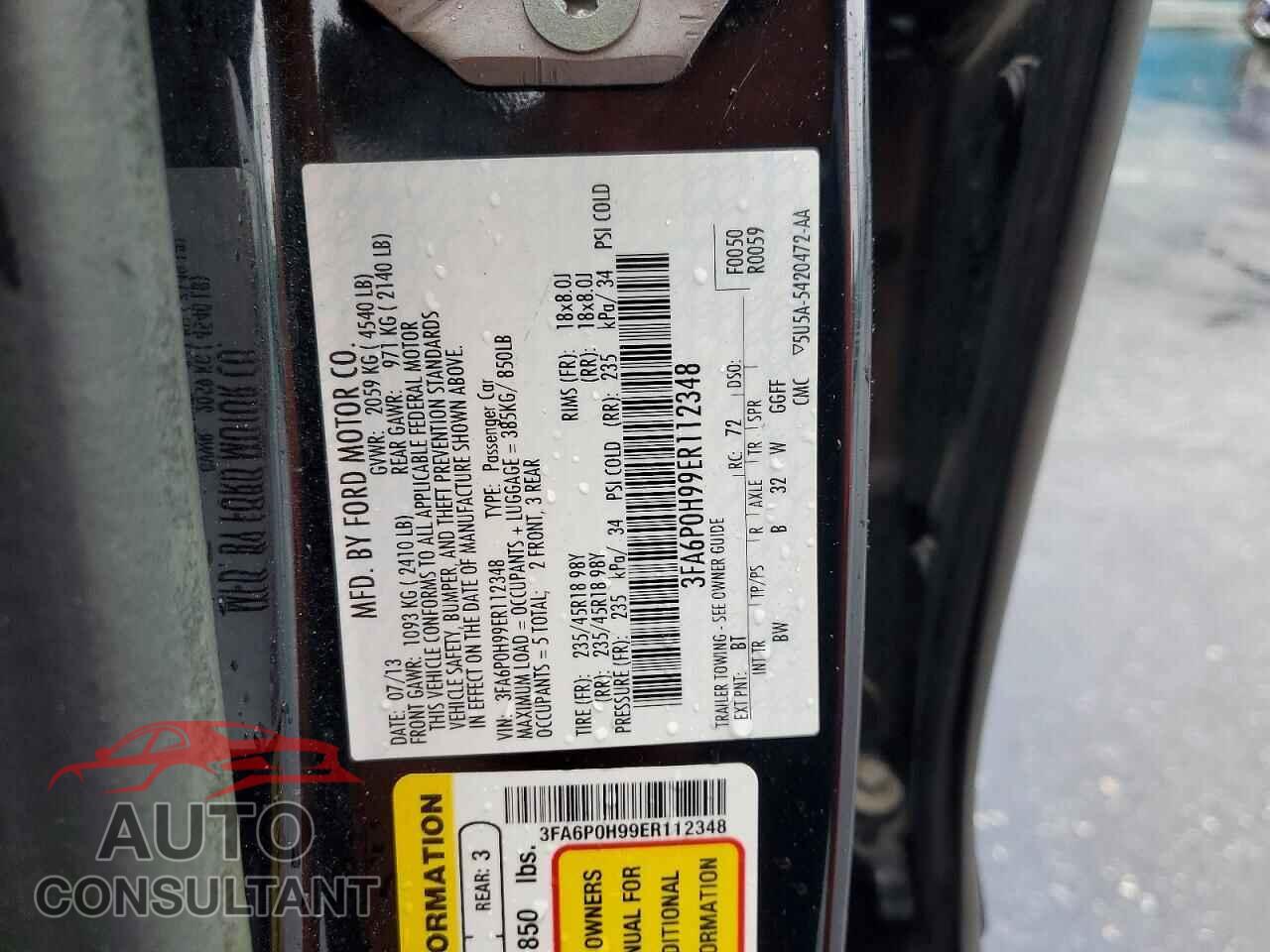 FORD FUSION 2014 - 3FA6P0H99ER112348