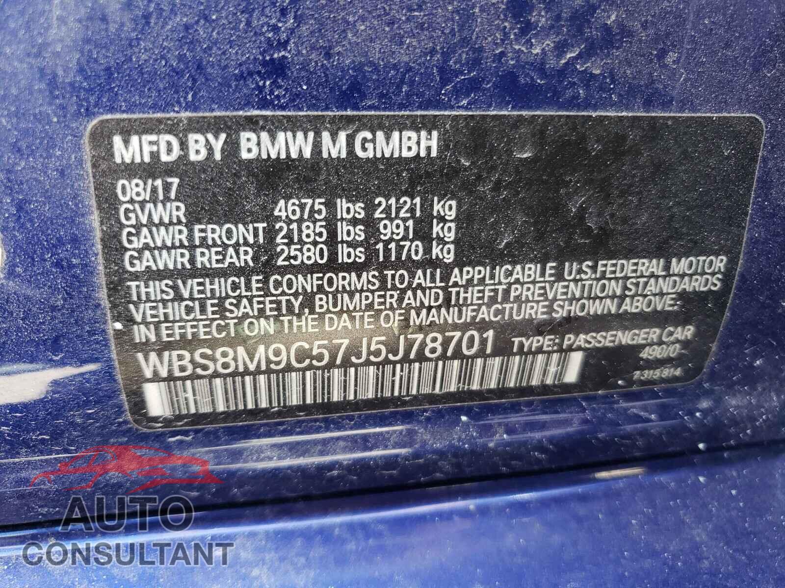 BMW M3 2018 - WBS8M9C57J5J78701