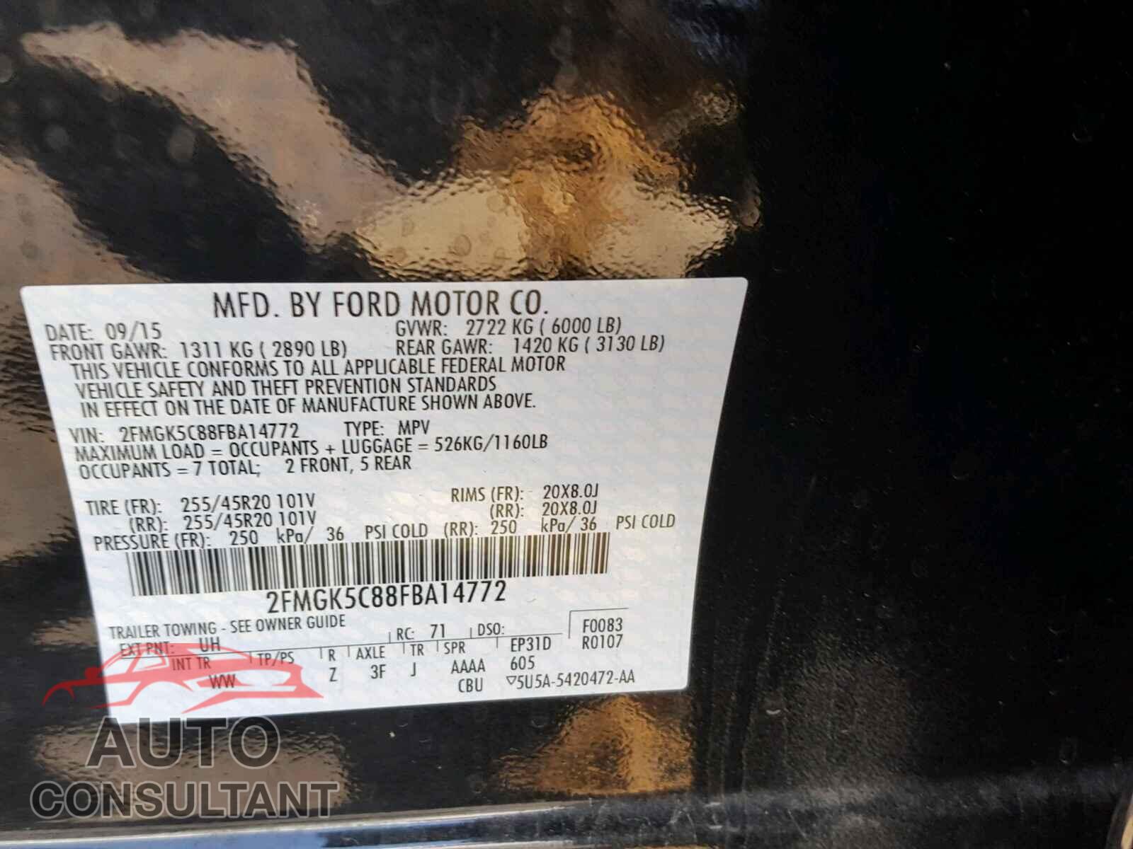FORD FLEX 2015 - 2FMGK5C88FBA14772