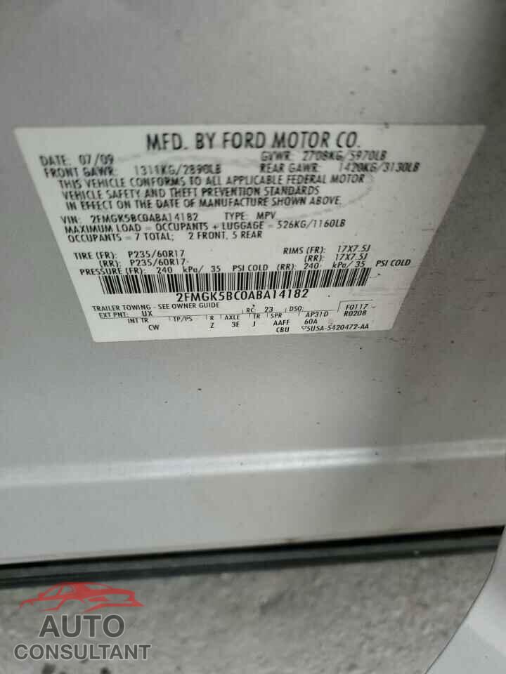 FORD FLEX 2010 - 2FMGK5BC0ABA14182