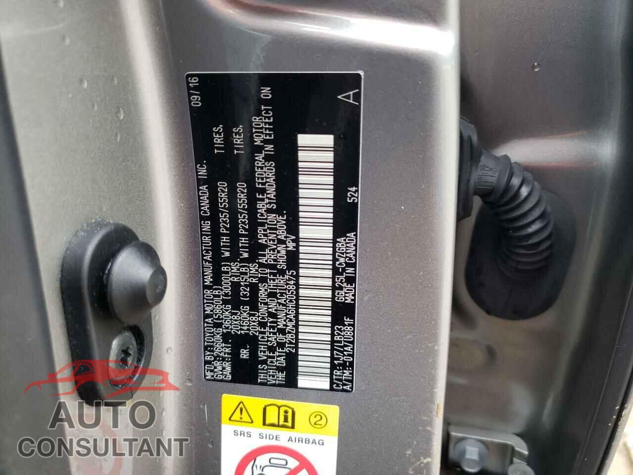 LEXUS RX350 2017 - 2T2BZMCA6HC058475