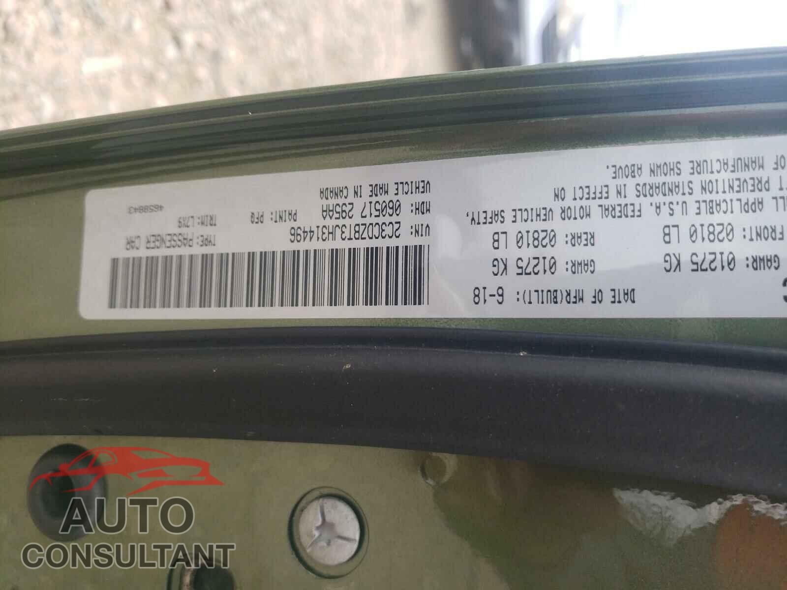 DODGE CHALLENGER 2018 - 2C3CDZBT3JH314496